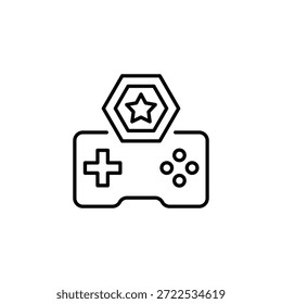 Minimalistisches Gaming-Controller-Symbol mit Star-Emblem