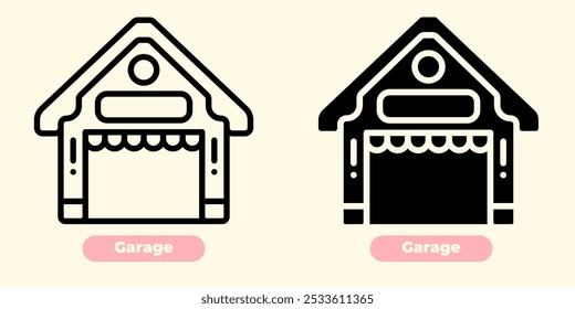 Minimalist Garage Icon – A clean, simple, and modern design