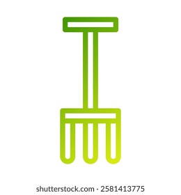 Minimalist Garden Fork Icon with Green Gradient