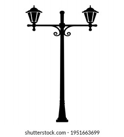Minimalistische Gartenlampe, zwei Glühbirnen, schön und schön, ein Pol