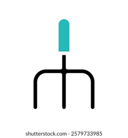 Minimalist Gardening Tool Icon in Teal and Black