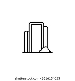 Minimalist gateway vector illustration in black and white outlined style