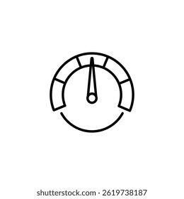 Minimalist gauge display icon emphasizing performance measurement accuracy