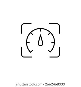 Manómetro Minimalista En Marco Geométrico Que Muestra La Medición De Precisión