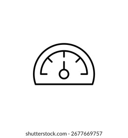 Minimalist Gauge Icon Representing Measurement Progress and Performance Indicator