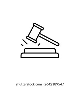 Minimalist Gavel Illustration Representing Legal Authority And Judgment