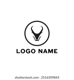 Minimalist Gazelle Head Logo design