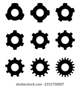 Minimalist gear in black and white vector.