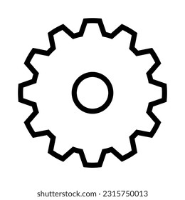 Minimalist gear in black and white vector.