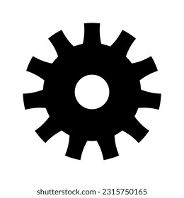 Minimalist gear in black and white vector.