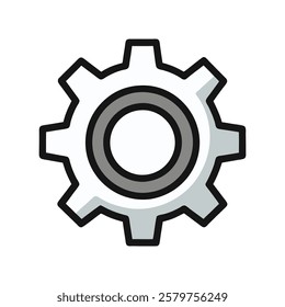 Minimalist Gear Icon with Eight Teeth – Simple Vector Design
