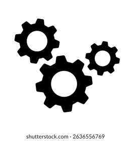 Minimalist Gear Icon for System Settings and Digital Configuration. Vector Illustration