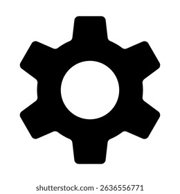 Ícone de engrenagem minimalista para configurações do sistema e configuração digital. Ilustração de vetor