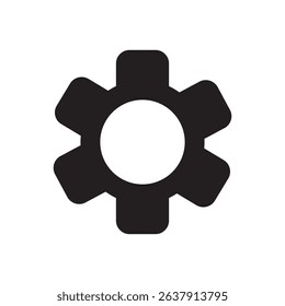 Minimalist Gear Icon for System Settings and Digital Configuration. Vector Illustration