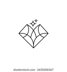 Conceito minimalista de design de logotipo Gemstone