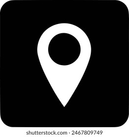 Pin geográfico minimalista, símbolo de Locación y servicios.