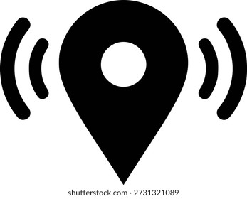 Ícone de localização geográfica minimalista representando a tecnologia moderna e a navegação