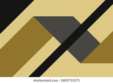 Minimalist geometric abstract background with black and gold elements. Vector illustration