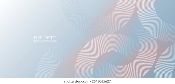 Fondo Abstractas geométrico minimalista con línea circular. Patrón de líneas circulares blancas modernas. Concepto de tecnología futurista.