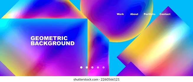 Minimalist geometric abstract background with fluid gradients. Vector Illustration For Wallpaper, Banner, Background, Card, Book Illustration, landing page