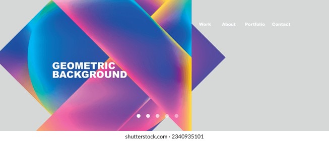 Minimalist geometric abstract background with fluid gradients. Vector Illustration For Wallpaper, Banner, Background, Card, Book Illustration, landing page