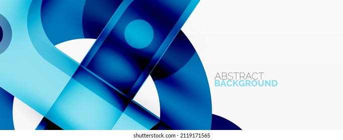 Minimalist geometric abstract background. Lines, circles with shadow effects composition wallpaper design