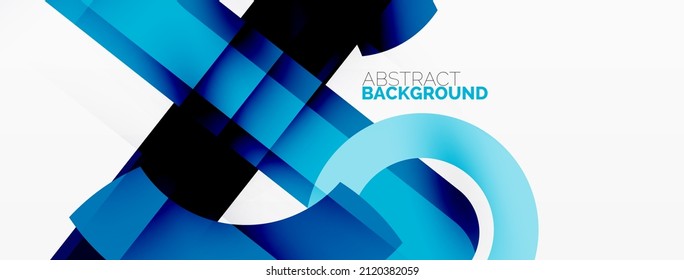 Minimalist geometric abstract background. Lines, circles with shadow effects composition wallpaper design