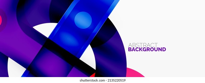 Fondo abstracto geométrico minimalista. Líneas, círculos con efectos de sombra composición diseño de fondo de escritorio