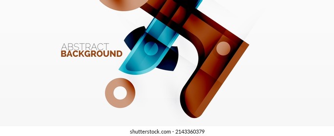 Minimalist geometric abstract background. Lines, circles with shadow effects composition wallpaper design