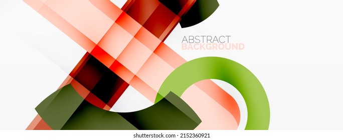 Fondo abstracto geométrico minimalista. Líneas, círculos con efectos de sombra composición diseño de fondo de escritorio