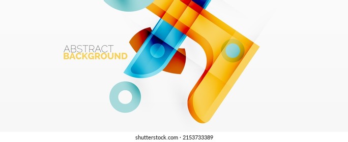 Minimalistischer abstrakter geometrischer Hintergrund. Linien, Kreise mit Schatteneffektkomposition, Bildschirmhintergrund