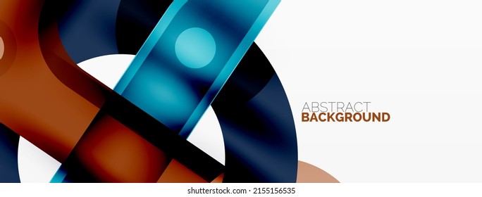 Minimalist geometric abstract background. Lines, circles with shadow effects composition wallpaper design