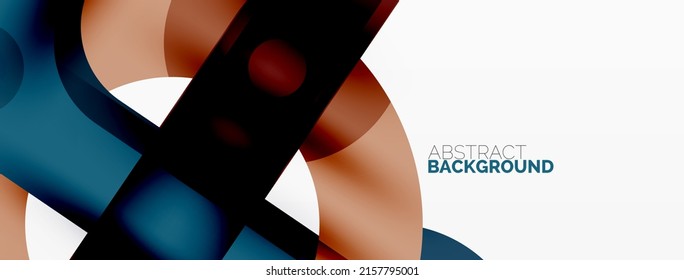 Fondo abstracto geométrico minimalista. Líneas, círculos con efectos de sombra composición diseño de fondo de escritorio