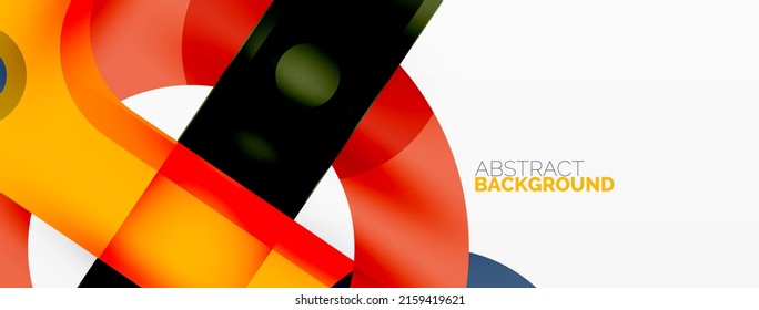 Fondo abstracto geométrico minimalista. Líneas, círculos con efectos de sombra composición diseño de fondo de escritorio