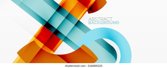 Fondo abstracto geométrico minimalista. Líneas, círculos con efectos de sombra composición diseño de fondo de escritorio