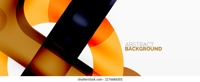 Fondo abstracto geométrico minimalista. Líneas, círculos con efectos de sombra composición diseño de fondo de escritorio