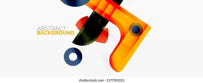 Fondo abstracto geométrico minimalista. Líneas, círculos con efectos de sombra composición diseño de fondo de escritorio