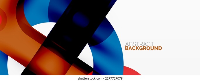 Minimalist geometric abstract background. Lines, circles with shadow effects composition wallpaper design