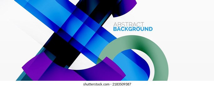 Minimalist geometric abstract background. Lines, circles with shadow effects composition wallpaper design