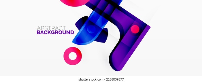Fondo abstracto geométrico minimalista. Líneas, círculos con efectos de sombra composición diseño de fondo de escritorio
