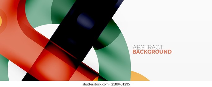 Fondo abstracto geométrico minimalista. Líneas, círculos con efectos de sombra composición diseño de fondo de escritorio