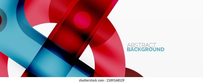 Minimalist geometric abstract background. Lines, circles with shadow effects composition wallpaper design