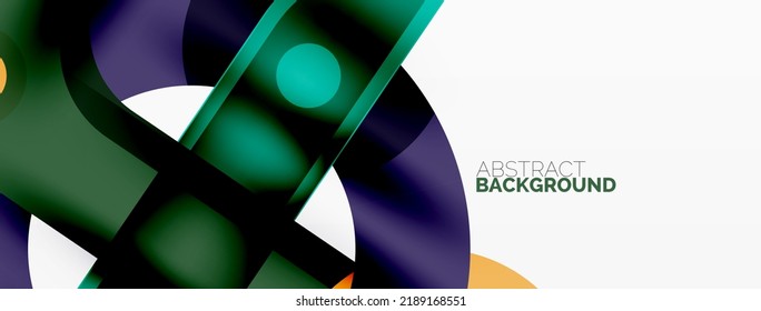 Fondo abstracto geométrico minimalista. Líneas, círculos con efectos de sombra composición diseño de fondo de escritorio