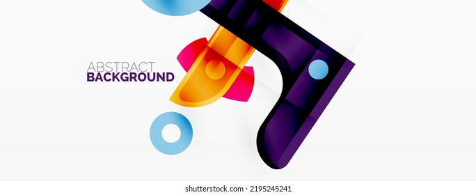 Fondo abstracto geométrico minimalista. Líneas, círculos con efectos de sombra composición diseño de fondo de escritorio