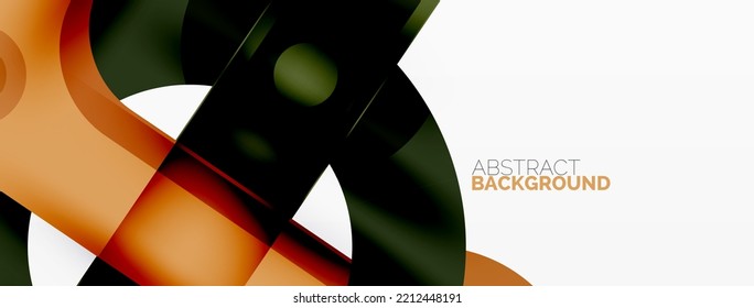 Minimalist geometric abstract background. Lines, circles with shadow effects composition wallpaper design