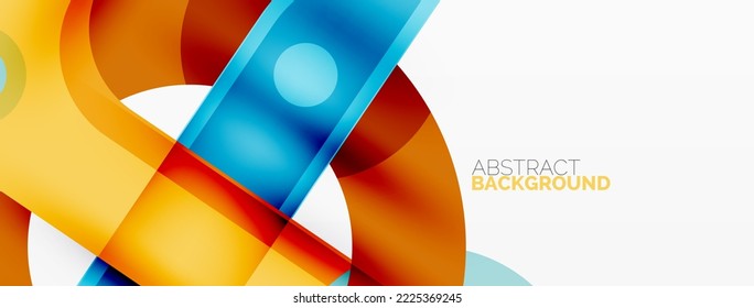Fondo abstracto geométrico minimalista. Líneas, círculos con efectos de sombra composición diseño de fondo de escritorio