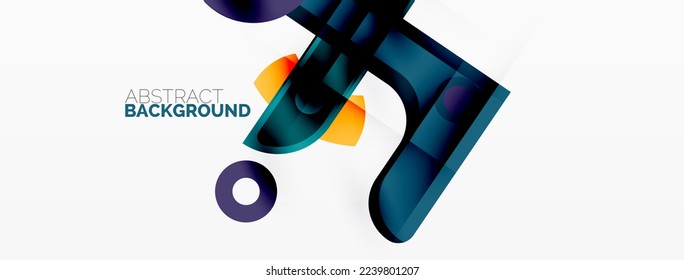 Fondo abstracto geométrico minimalista. Líneas, círculos con efectos de sombra composición diseño de fondo de escritorio
