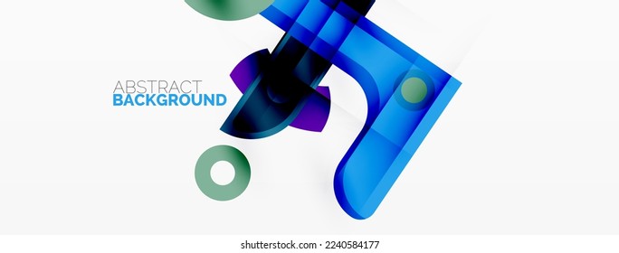 Minimalist geometric abstract background. Lines, circles with shadow effects composition wallpaper design