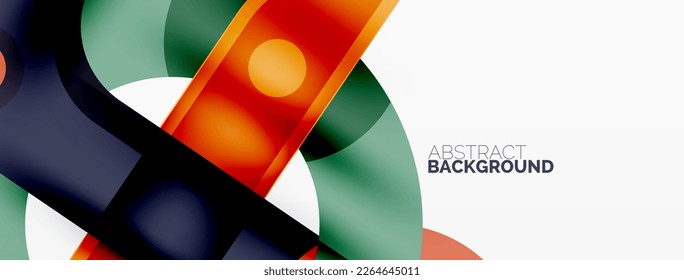 Minimalistischer abstrakter geometrischer Hintergrund. Linien, Kreise mit Schatteneffektkomposition, Bildschirmhintergrund
