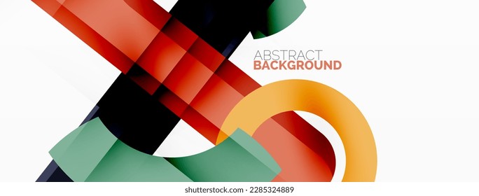 Fondo abstracto geométrico minimalista. Líneas, círculos con efectos de sombra composición diseño de fondo de escritorio